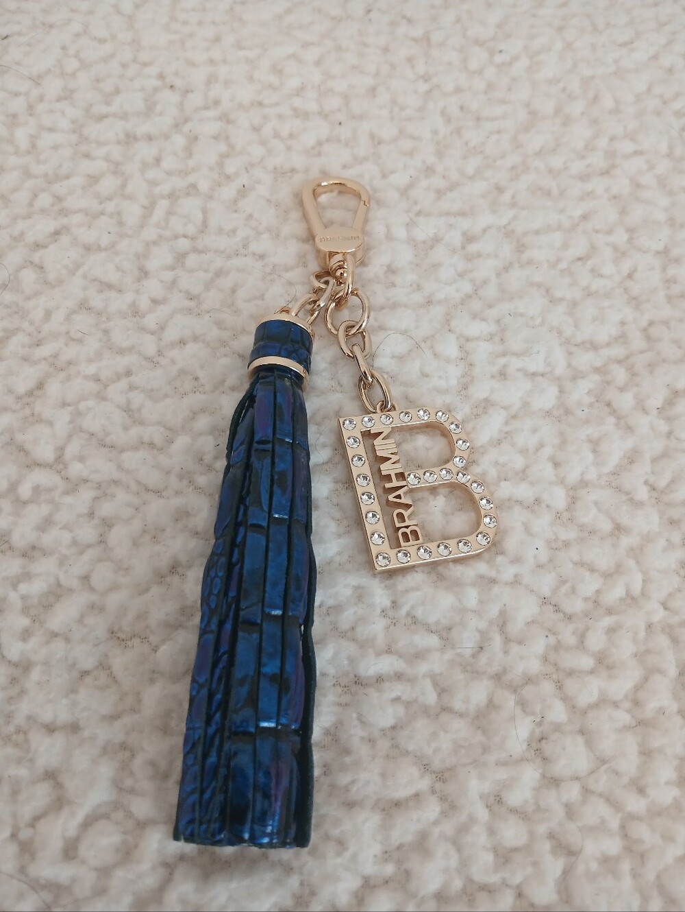 Brahmin Blue Leather Tassel B Charm